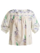 Matchesfashion.com Thierry Colson - Rock The Boat Silk Top - Womens - Blue Multi