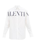 Matchesfashion.com Valentino - Oversized Logo-print Cotton Shirt - Mens - White