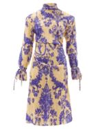 Matchesfashion.com Acne Studios - Deera Floral Print Silk Blend Dress - Womens - Blue Multi