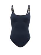 Matchesfashion.com Eres - Sahara Embellished-strap Swimsuit - Womens - Navy