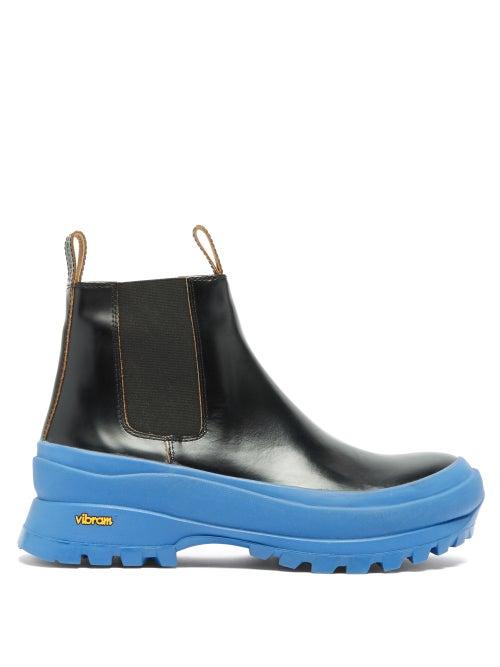Matchesfashion.com Jil Sander - Chunky-sole Leather Chelsea Boots - Womens - Black Blue