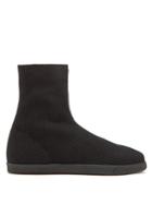 The Row Dean Ribbed-top Leather Boots