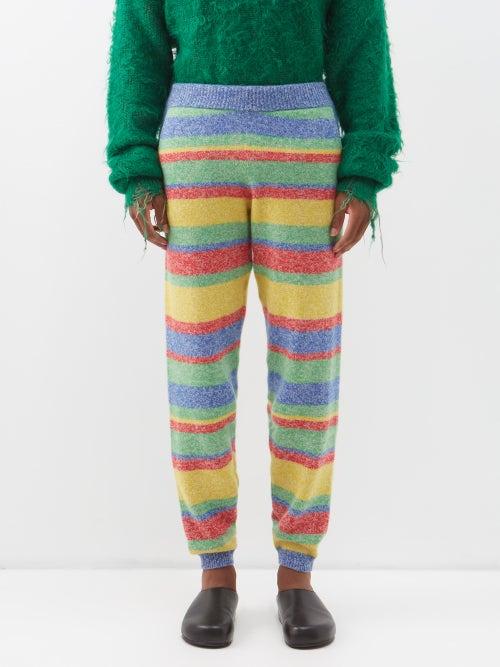 The Elder Statesman - Striped Cashmere Track Pants - Mens - Multi