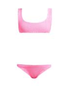 Matchesfashion.com Reina Olga - Ginny Scrunch Crinkle Bikini - Womens - Pink