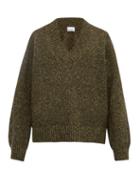 Matchesfashion.com Raey - V Neck Tweed Effect Sweater - Mens - Khaki