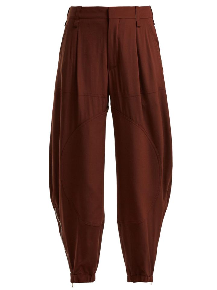 Chloé Zipped-cuff Silk Crepe-de-chine Trousers