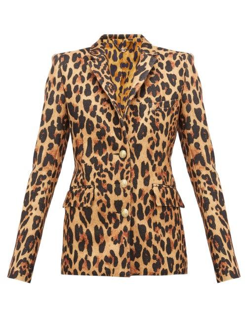 Matchesfashion.com Paco Rabanne - Leopard Print Wool Blend Blazer - Womens - Leopard
