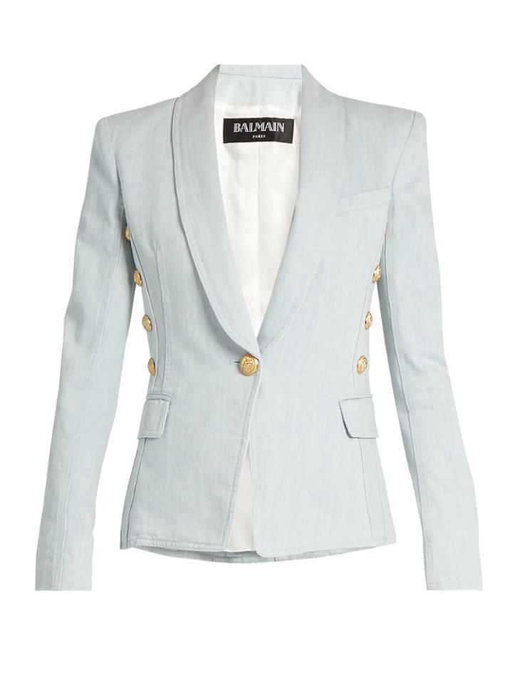 Balmain Single-breasted Denim Blazer