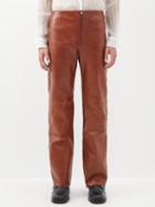 Our Legacy - Biker Leather Trousers - Mens - Brown