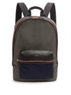 Paul Smith Bi-colour Leather-trimmed Nylon Backpack