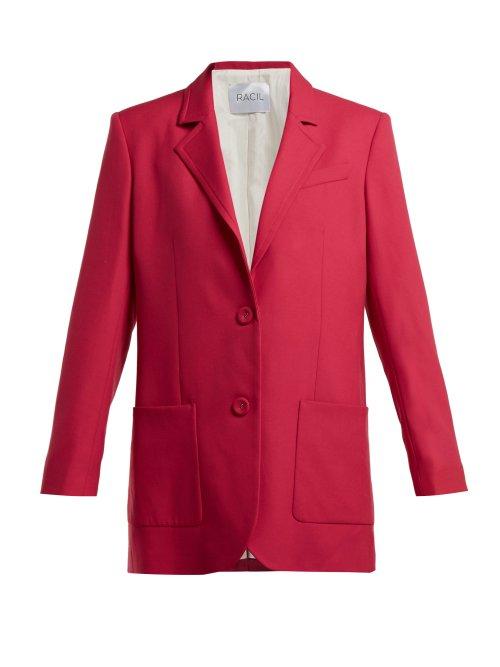 Matchesfashion.com Racil - Alfred Single Breasted Wool Blazer - Womens - Pink
