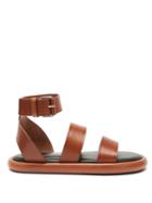 Matchesfashion.com Proenza Schouler - Pipe Padded-insole Leather Sandals - Womens - Tan
