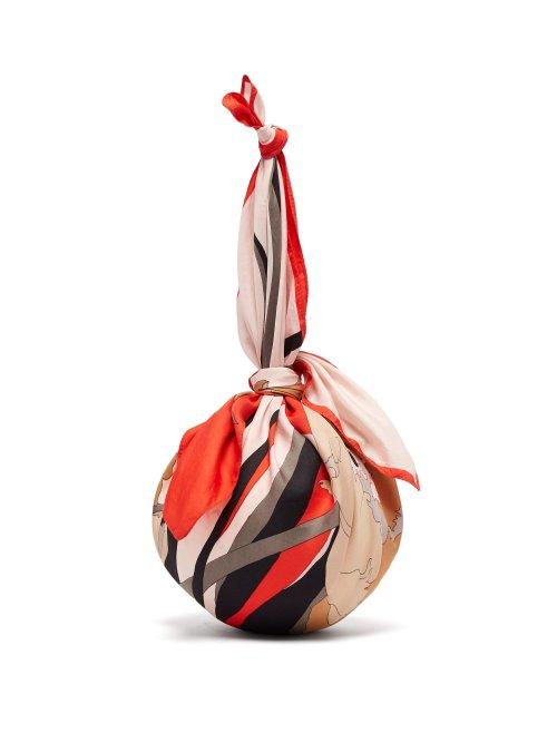 Matchesfashion.com Marine Serre - Dream Silk Scarf Handle Ball Bag - Womens - White Multi