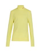 Matchesfashion.com Calvin Klein 205w39nyc - Logo Embroidered Stretch Cotton Roll Neck Top - Mens - Yellow