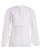 Isa Arfen Striped-bib Tulle Shirt