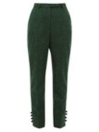 Matchesfashion.com Erdem - Bernadina Felt Trousers - Womens - Green Multi