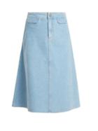 Matchesfashion.com M.i.h Jeans - Byron A Line Cotton Corduroy Midi Skirt - Womens - Light Blue
