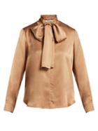Max Mara Lignano Pussy-bow Silk-satin Blouse