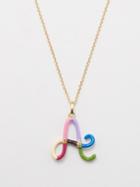 Bea Bongiasca - Initial-pendant Enamel & 9kt Gold Necklace (a-m) - Womens - Multi