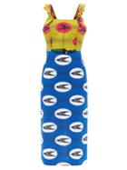 Ladies Rtw Lisa Folawiyo - Bye Birdie Striped Cotton Dress - Womens - Blue Multi