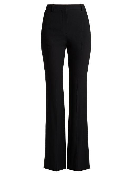 Matchesfashion.com Alexander Mcqueen - High Rise Crepe Tuxedo Trousers - Womens - Black