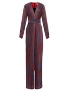Matchesfashion.com Jonathan Simkhai - Striped Lam Knit Wide Leg Jumpsuit - Womens - Multi