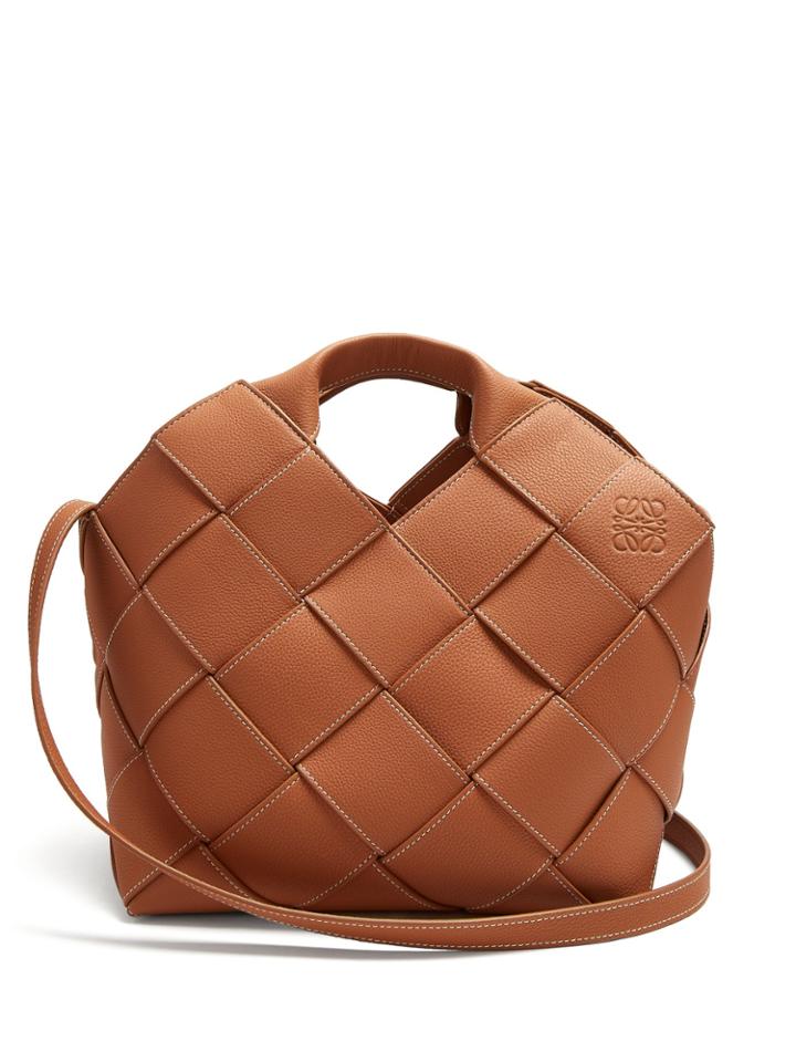 Loewe Leather Woven Basket Bag