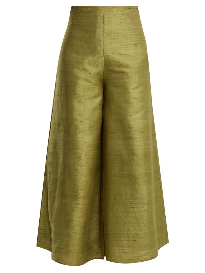 Rhode Resort Belle High-rise Wide-leg Silk Trousers