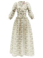 Matchesfashion.com Shrimps - Cara Heart-print Organza Maxi Dress - Womens - White Print