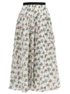 Matchesfashion.com Emilia Wickstead - Alula Floral-print Cotton-voile Skirt - Womens - White Multi