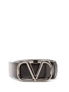 Mens Accessories Valentino Garavani - V-logo Leather Belt - Mens - Black