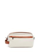 Brunello Cucinelli - Leather-trimmed Canvas Wash Bag - Mens - Cream