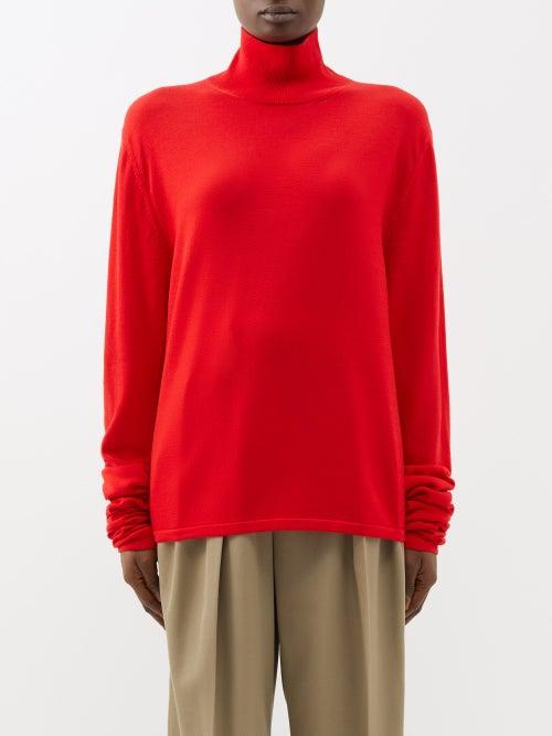 The Row - Carlus Roll-neck Wool Sweater - Womens - Red