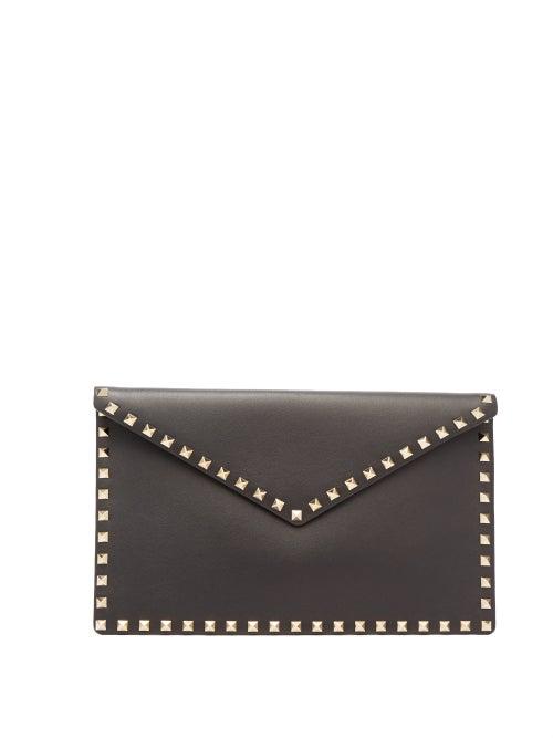 Matchesfashion.com Valentino - Rockstud Large Envelope Clutch - Womens - Black