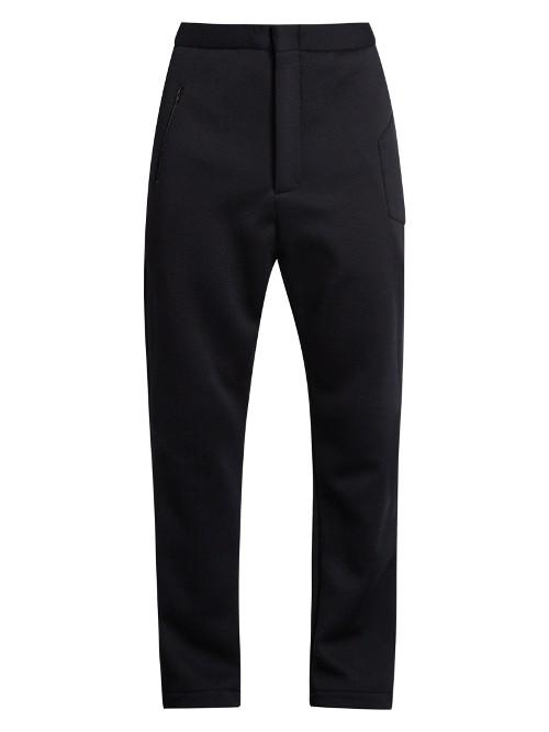 Longjourney Zip-front Herringbone Wool Track Pants