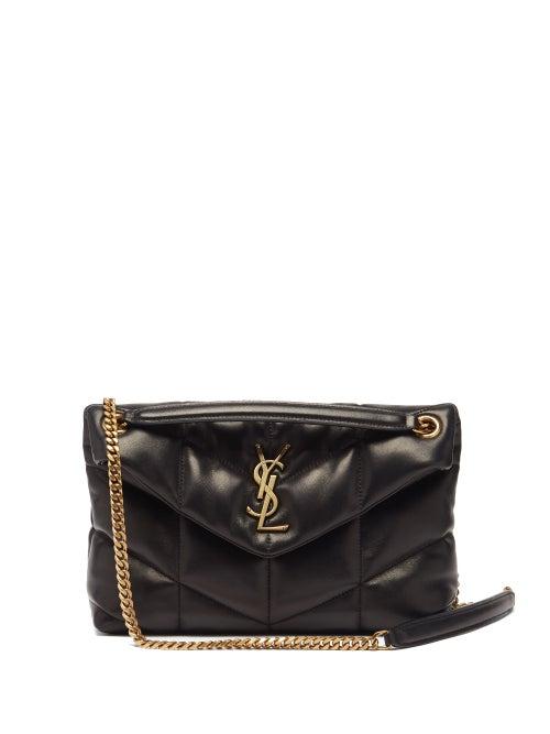 Saint Laurent - Loulou Puffer Small Leather Shoulder Bag - Womens - Black