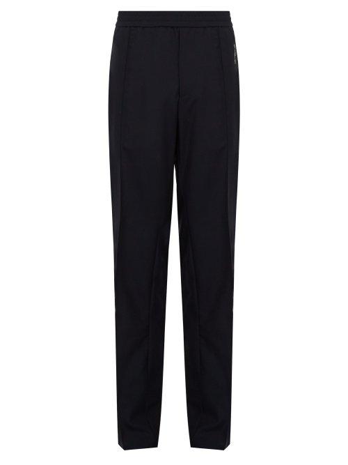 Matchesfashion.com Valentino - Logo Print Wool Blend Track Pants - Mens - Navy