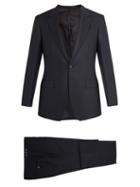 Matchesfashion.com Kilgour - Birdseye Single Breasted Wool Suit - Mens - Navy