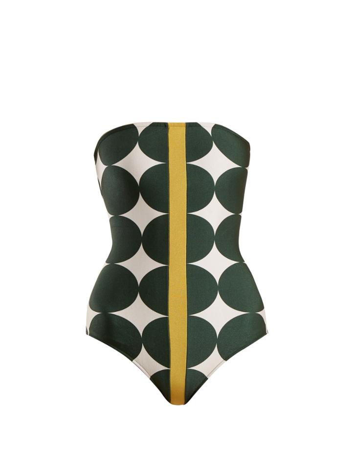 Adriana Degreas Spot-print Strapless Swimsuit