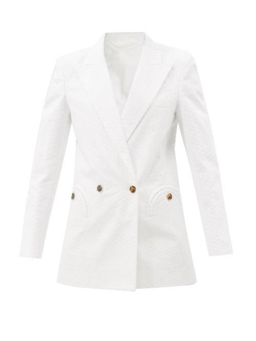 Blaz Milano - Twin Soul Broderie Anglaise Cotton Blazer - Womens - White