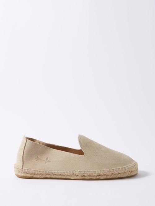 Maneb - Logo-debossed Suede Espadrilles - Mens - Beige