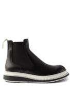 Loewe - Layered-sole Leather Chelsea Boots - Mens - Black