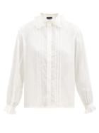 Matchesfashion.com La Fetiche - Jane Pintucked Cotton Blouse - Womens - Cream