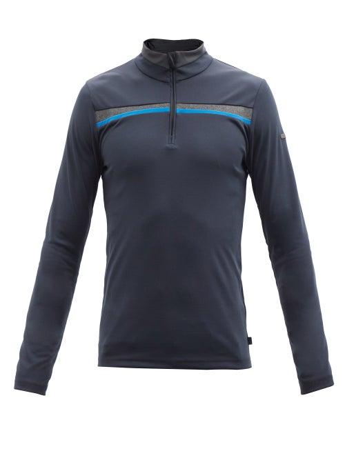 Capranea - Hunt High-neck Quarter-zip Mid-layer Top - Mens - Navy