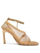 Matchesfashion.com Bottega Veneta - Anklet-embellished Mesh Pumps - Womens - Beige