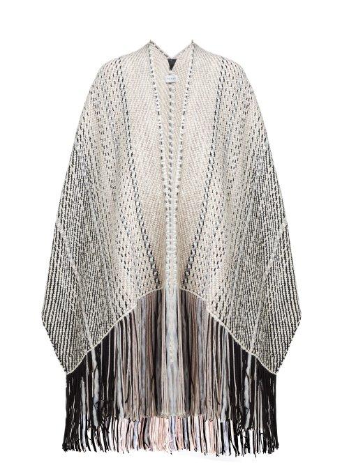 Matchesfashion.com Wehve - Tasselled Wool Blend Cape - Womens - Black