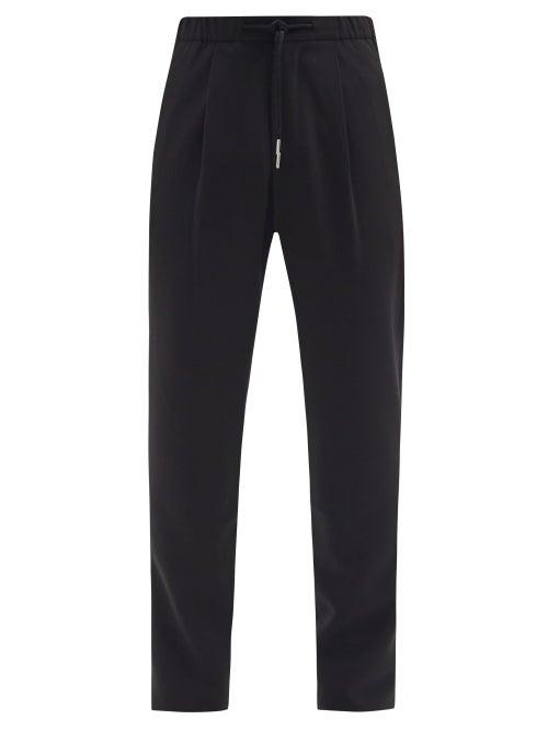 Matchesfashion.com Giorgio Armani - Drawstring-waist Pleated Wool-twill Trousers - Mens - Black