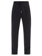 Matchesfashion.com Giorgio Armani - Drawstring-waist Pleated Wool-twill Trousers - Mens - Black