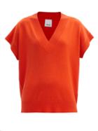 Allude - V-neck Cashmere Sweater - Womens - Orange