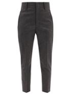 Isabel Marant Toile - Niloah High-rise Flannel Tailored Trousers - Womens - Dark Grey